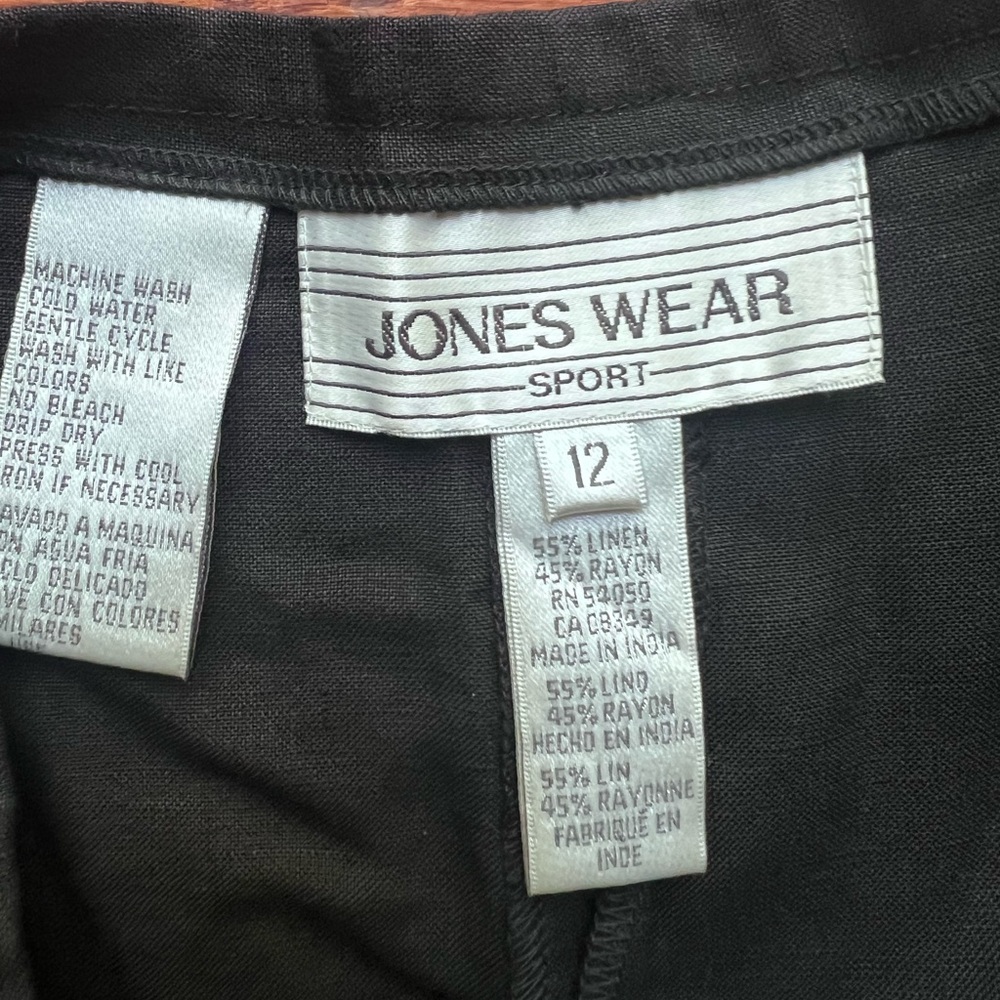 Jones Wear Black Lightweight Linen Shirt & Skirts 2 Piece Set NWT Size 12 - Picture 5 of 5